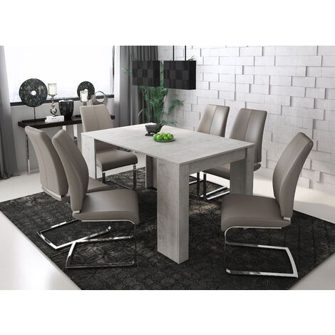  Skraut Home - Consolle Tavolo Allungabile Fino A 140 Cm, Colore CEMENTO, Dimensioni Chiuso: 90x50x78 Cm.