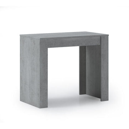  Skraut Home - Consolle Tavolo Allungabile Fino A 140 Cm, Colore CEMENTO, Dimensioni Chiuso: 90x50x78 Cm.