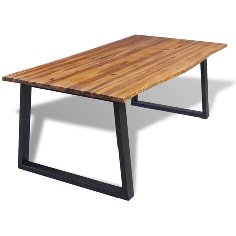  Tavolo Per Sala Da Pranzo In Legno Massello Di Acacia 200x90 Cm VidaXL