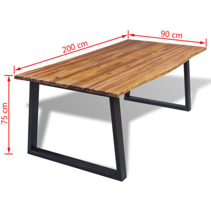  Tavolo Per Sala Da Pranzo In Legno Massello Di Acacia 200x90 Cm VidaXL