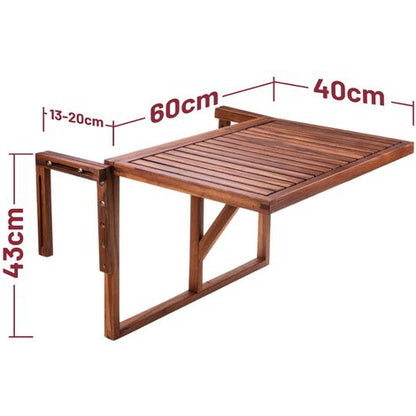  PrixPrime - Autentico Tavolo Con Ripiano Pieghevole In Legno Di Teak 60x40 Cm