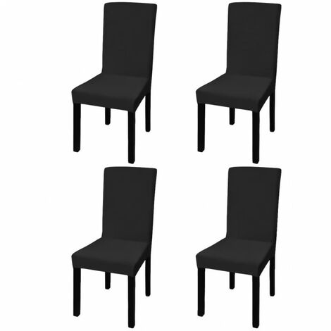 VIDAXL Fodera Elastica Per Sedie 4 Pz Nero