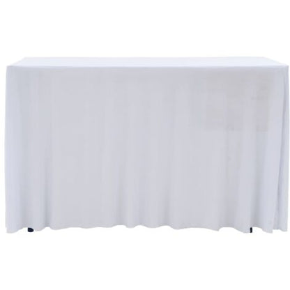 VIDAXL Copertura Elastica Per Tavolo Con Gonna 2pz 120x6,5x74cm Bianco