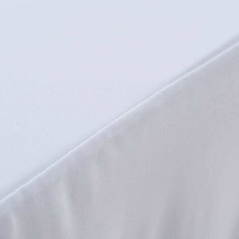 VIDAXL Copertura Elastica Per Tavolo Con Gonna 2pz 120x6,5x74cm Bianco