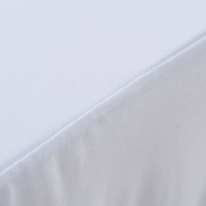 VIDAXL Copertura Elastica Per Tavolo Con Gonna 2pz 120x6,5x74cm Bianco
