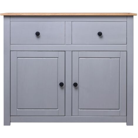  Credenza Buffet - Mobile Da Cucina Grigia 93x40x80 Cm In Legno Massello Di Pino Panama BV522377 - BonneVie