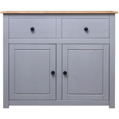  Credenza Buffet - Mobile Da Cucina Grigia 93x40x80 Cm In Legno Massello Di Pino Panama BV522377 - BonneVie