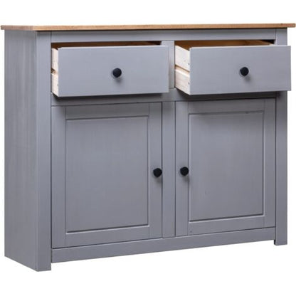  Credenza Buffet - Mobile Da Cucina Grigia 93x40x80 Cm In Legno Massello Di Pino Panama BV522377 - BonneVie