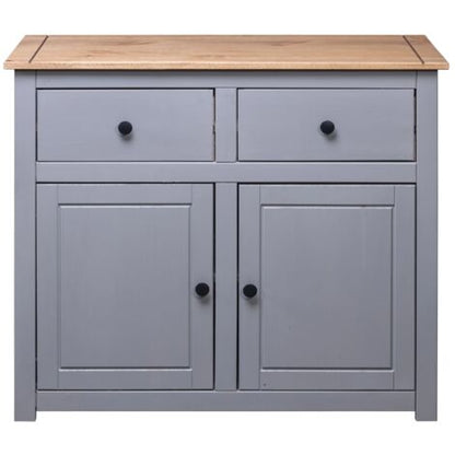  Credenza Buffet - Mobile Da Cucina Grigia 93x40x80 Cm In Legno Massello Di Pino Panama BV522377 - BonneVie