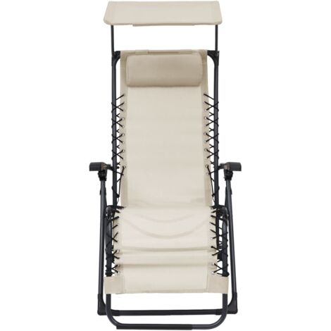  Sdraio Pieghevole Sedie Da Giardino - Crema In Textilene BV695869 - BonneVie
