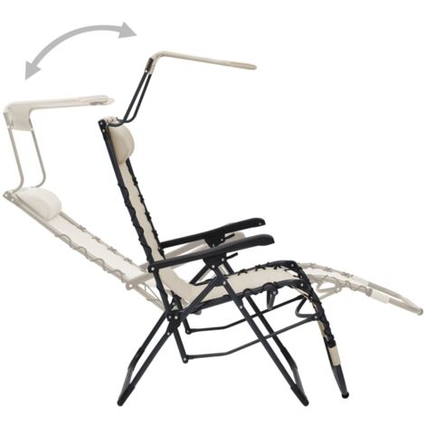  Sdraio Pieghevole Sedie Da Giardino - Crema In Textilene BV695869 - BonneVie