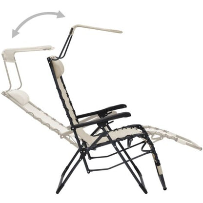  Sdraio Pieghevole Sedie Da Giardino - Crema In Textilene BV695869 - BonneVie