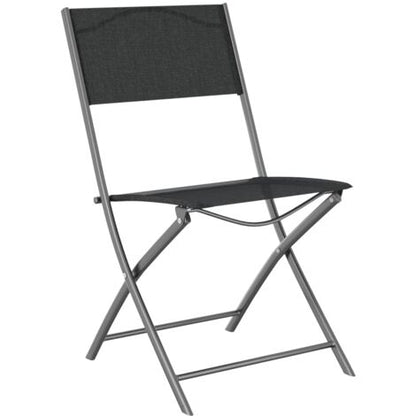 Set Di 4 Sedia Da Giardino Pieghevoli Sedie Da Esterno - Poltrone Da Giardino In Acciaio E Textilene Nero BV281315 - BonneVie