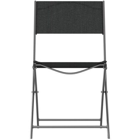  Set Di 4 Sedia Da Giardino Pieghevoli Sedie Da Esterno - Poltrone Da Giardino In Acciaio E Textilene Nero BV281315 - BonneVie