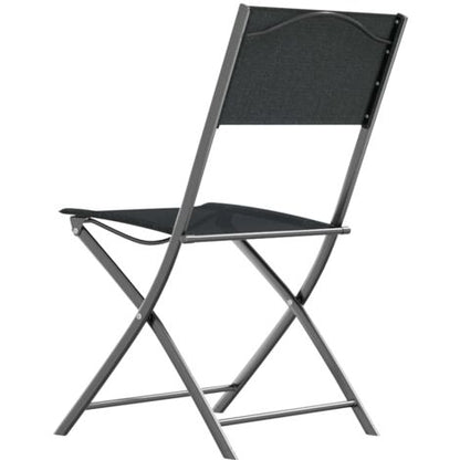  Set Di 4 Sedia Da Giardino Pieghevoli Sedie Da Esterno - Poltrone Da Giardino In Acciaio E Textilene Nero BV281315 - BonneVie