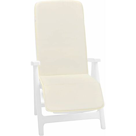  Cuscino Giardino Sedia Copripoltrona Materassino Pieghevole Morbido Écru 100% Made In Italy