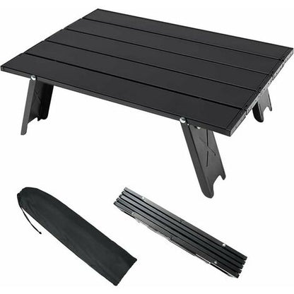  Tavolo Pieghevole Da Campeggio, Mini Tavolo Pieghevole Portatile Leggero In Alluminio Con Borsa Per Il Trasporto, Comodo Tavolino Arrotolabile Per Barbecue, Picnic, Viaggi In Spiaggia (nero)