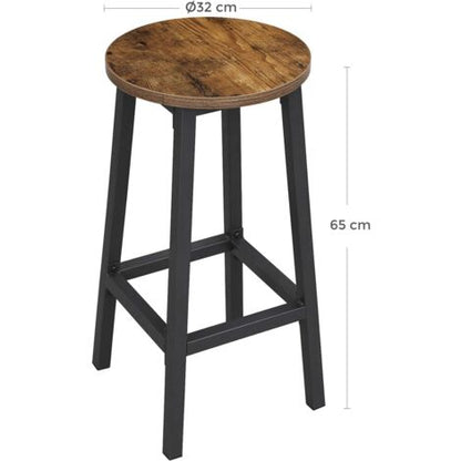  VASAGLE Set Di 2 Sgabelli Alti, Sgabelli Da Bar, Sgabelli Cucina, Telaio In Acciaio Resistente, Altezza 65 Cm, Assemblaggio Facile, Stile Industriale, Marrone Vintage E Nero Da SONGMICS
