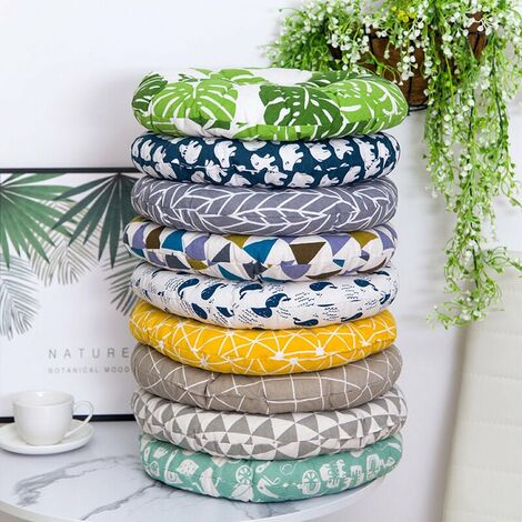  4 Cuscini Per Sedie 40x40cm, Cuscini Per Sedie Per Interni Ed Esterni - Decorazione Di Mobili Da Giardino Cuscini Per Sedie. (Rotondo, B)