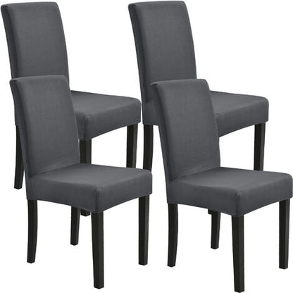 Nova Set Da 4 Fodere Per Sedie Copertura Elasticizzata Disponibili Varie Tonalità Dimensioni : Grigio Scuro