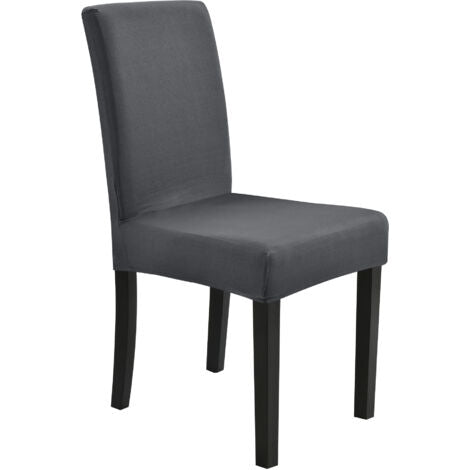 Nova Set Da 4 Fodere Per Sedie Copertura Elasticizzata Disponibili Varie Tonalità Dimensioni : Grigio Scuro