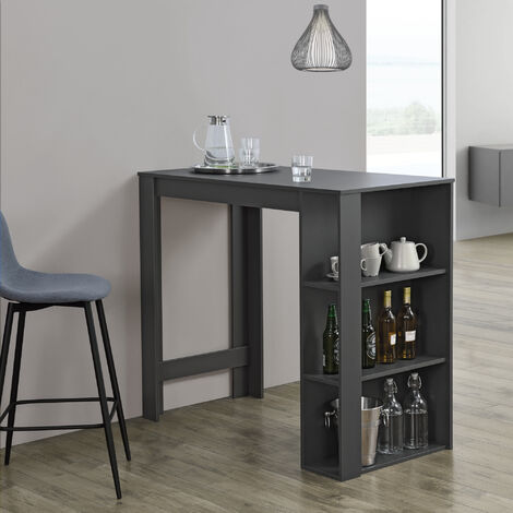 Nova Tavolo Alto 120x60x105cm Penisola Cucina Con 3 Ripiani Stile Moderno Vari Colori Dimensioni : Grigio Scuro