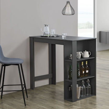 Nova Tavolo Alto 120x60x105cm Penisola Cucina Con 3 Ripiani Stile Moderno Vari Colori Dimensioni : Grigio Scuro