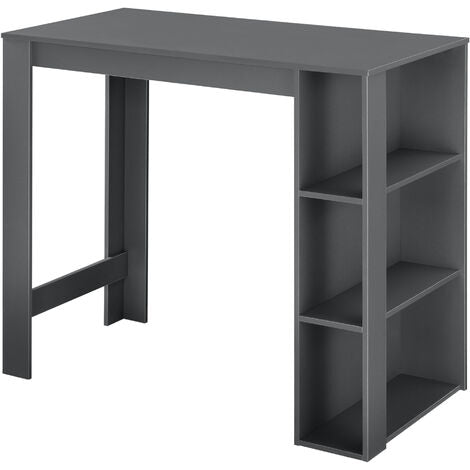 Nova Tavolo Alto 120x60x105cm Penisola Cucina Con 3 Ripiani Stile Moderno Vari Colori Dimensioni : Grigio Scuro