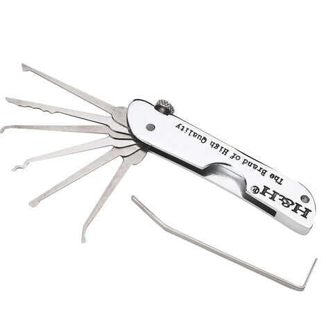  Set Di Grimaldelli 7 In 1 Set Di Grimaldelli Pieghevoli In Acciaio Inossidabile Con Chiave, Kit Di Allenamento Compatto Per Principianti, Professionisti