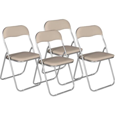  Dmora Set Di Quattro Sedie Pieghevoli, Colore Bianco, Misure 43 X 47 X 78 Cm