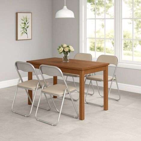  Dmora Set Di Quattro Sedie Pieghevoli, Colore Bianco, Misure 43 X 47 X 78 Cm