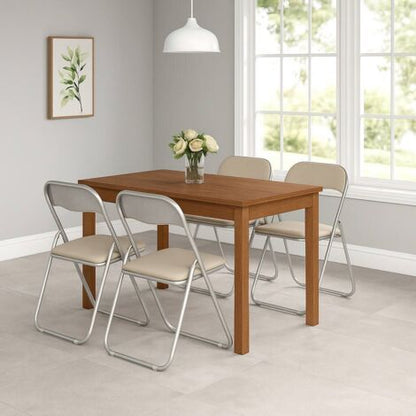  Dmora Set Di Quattro Sedie Pieghevoli, Colore Bianco, Misure 43 X 47 X 78 Cm