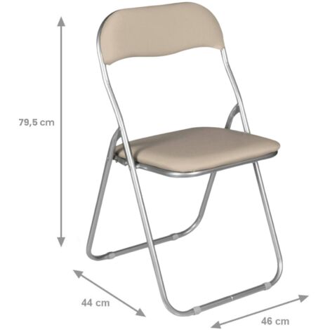  Dmora Set Di Sei Sedie Pieghevoli, Colore Sabbia, Misure 43 X 47 X 78 Cm