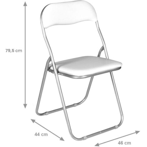  Dmora Set Di Sei Sedie Pieghevoli, Colore Bianco, Misure 43 X 47 X 78 Cm