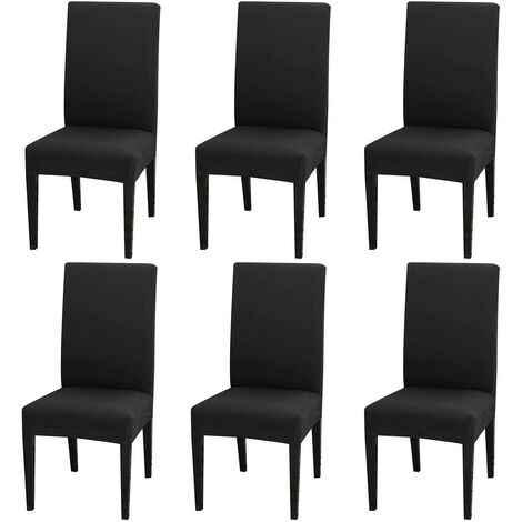  Set Di 6 Coprisedia Elasticizzati Universali - Moderni - Neri