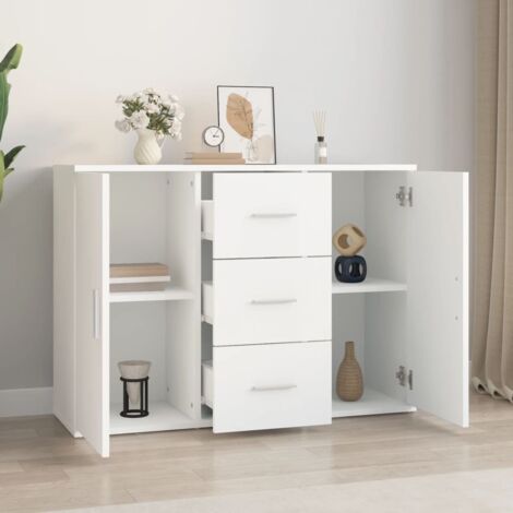  Credenza Bianca 91x29,5x65 Cm In Legno Multistrato VidaXL