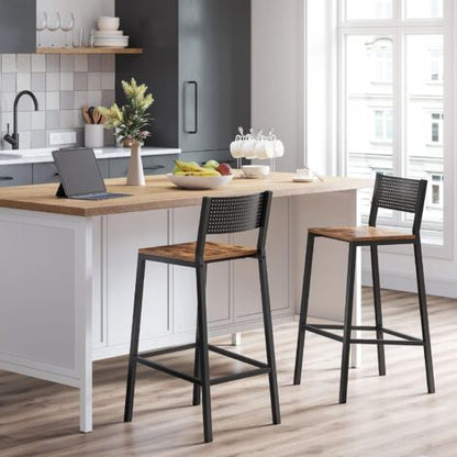 VASAGLE Sgabelli Cucina, Set Di 2, Sgabelli Da Bar, Sgabelli Alti Per Cucina Sala Da Pranzo Studio, Stile Industriale, Marrone Vintage E Nero Da SONGMICS