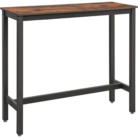 VASAGLE Tavolo Da Bar Rettangolare Stretto, Tavolo Da Cucina, Tavolo Da Pranzo Alto, Robusto Telaio In Metallo, 120 X 40 X 100 Cm, Facile Da Assemblare,Marrone Vintage E Nero Da SONGMICS