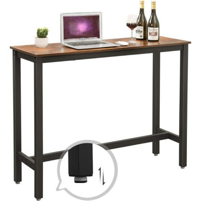  VASAGLE Tavolo Da Bar Rettangolare Stretto, Tavolo Da Cucina, Tavolo Da Pranzo Alto, Robusto Telaio In Metallo, 120 X 40 X 100 Cm, Facile Da Assemblare,Marrone Vintage E Nero Da SONGMICS