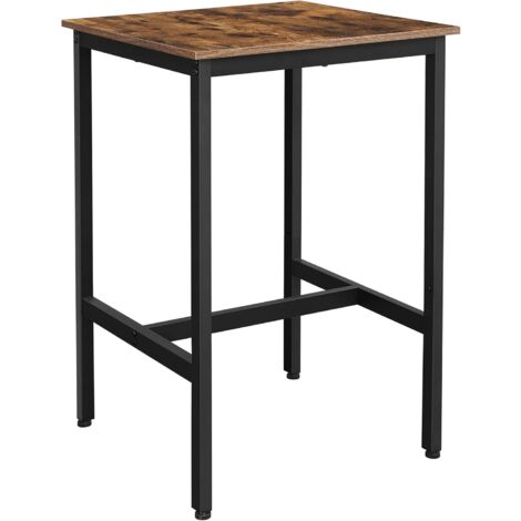  VASAGLE Tavolo Alto, Tavolo Da Bar Quadrato, Telaio In Acciaio Resistente,Assemblaggio Facile, Per Cucina Salotto, Stile Industriale, Marrone Vintage E Nero Da SONGMICS