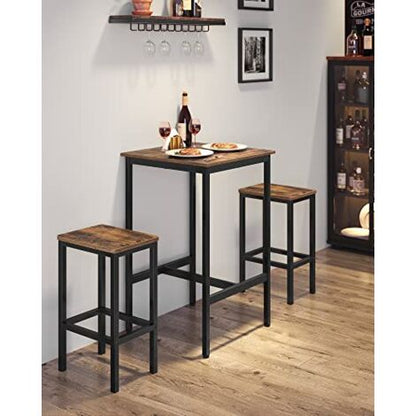  VASAGLE Tavolo Alto, Tavolo Da Bar Quadrato, Telaio In Acciaio Resistente,Assemblaggio Facile, Per Cucina Salotto, Stile Industriale, Marrone Vintage E Nero Da SONGMICS