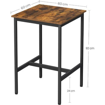  VASAGLE Tavolo Alto, Tavolo Da Bar Quadrato, Telaio In Acciaio Resistente,Assemblaggio Facile, Per Cucina Salotto, Stile Industriale, Marrone Vintage E Nero Da SONGMICS