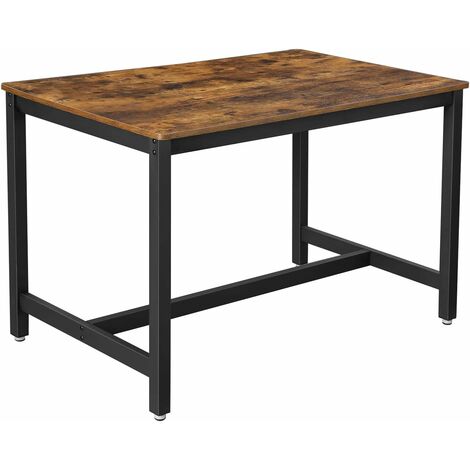 Songmics VASAGLE Tavolo Da Pranzo 4 Posti, Tavolo Per Cucina, 120 X 75 X 75 Cm, Struttura Resistente In Metallo, Stile Industriale, Per Sala Da Pranzo Soggiorno, Marrone Vintage