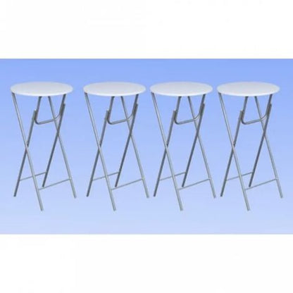  Tavoli Da Bar Set 4 Pz Con Ripiano In MDF Bianco
