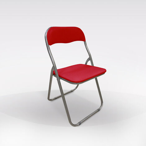  SEDIA PIEGHEVOLE METALLO E PVC ROSSO