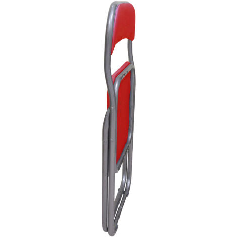  SEDIA PIEGHEVOLE METALLO E PVC ROSSO