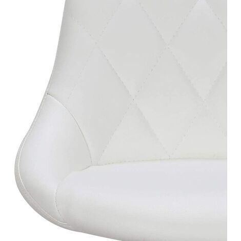  Set 2 Sgabelli Cucina Seduta Pelle Imbottita Sgabello Girevole Casa Bar Bianco