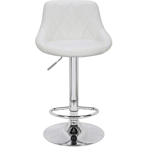  Set 2 Sgabelli Cucina Seduta Pelle Imbottita Sgabello Girevole Casa Bar Bianco
