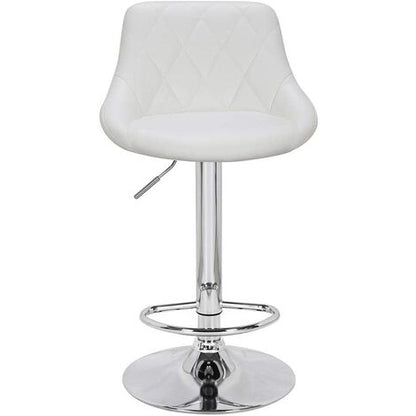  Set 2 Sgabelli Cucina Seduta Pelle Imbottita Sgabello Girevole Casa Bar Bianco