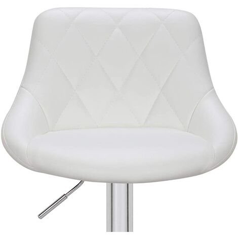  Set 2 Sgabelli Cucina Seduta Pelle Imbottita Sgabello Girevole Casa Bar Bianco
